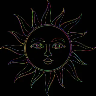 Sun Face Anthropomorphic Stickdatei