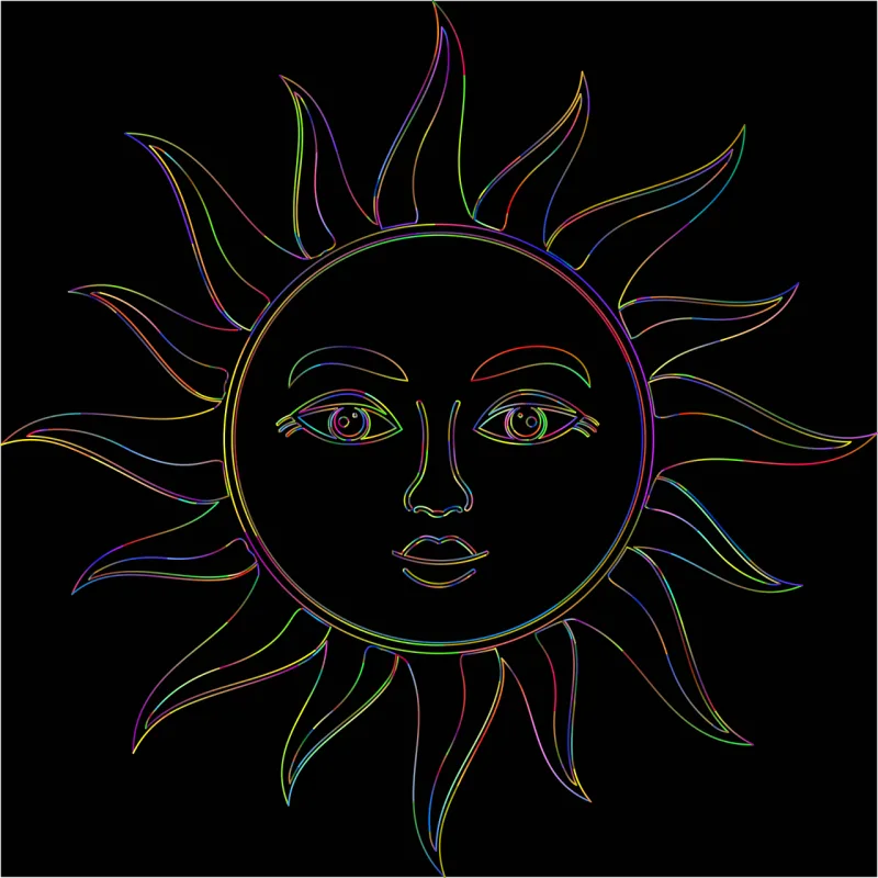 Sun Face Anthropomorphic Stickdatei – Natur