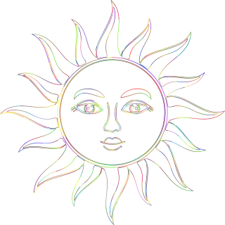 Sun Face Anthropomorphic Stickdatei