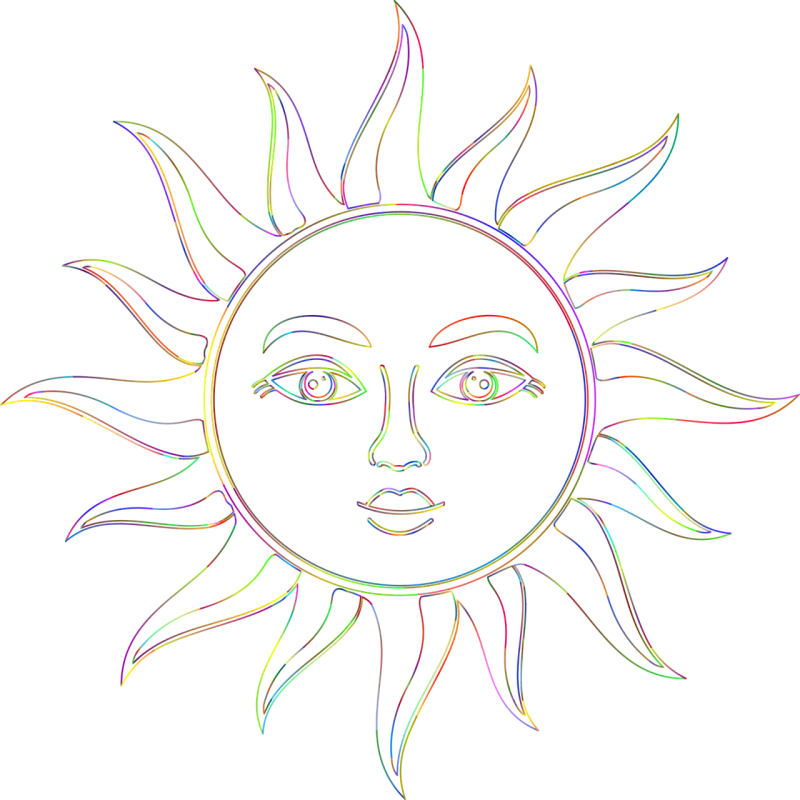 Sun Face Anthropomorphic Stickdatei – Natur