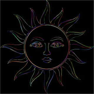 Sun Face Nature Stickdatei