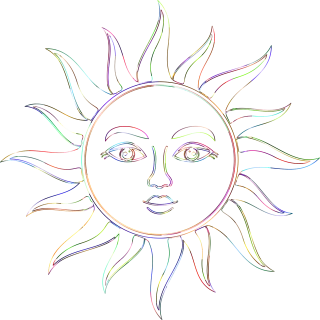 Sun Face Anthropomorphic Stickdatei