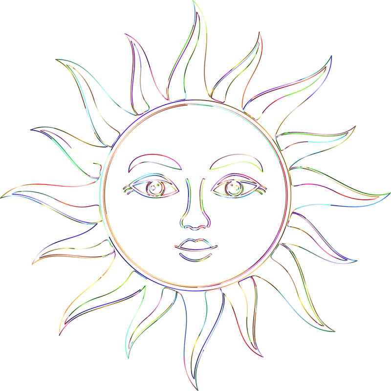 Sun Face Anthropomorphic Stickdatei – Natur