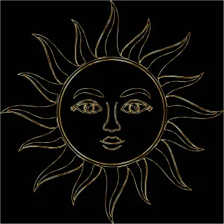 Sun Face Anthropomorphic Stickdatei