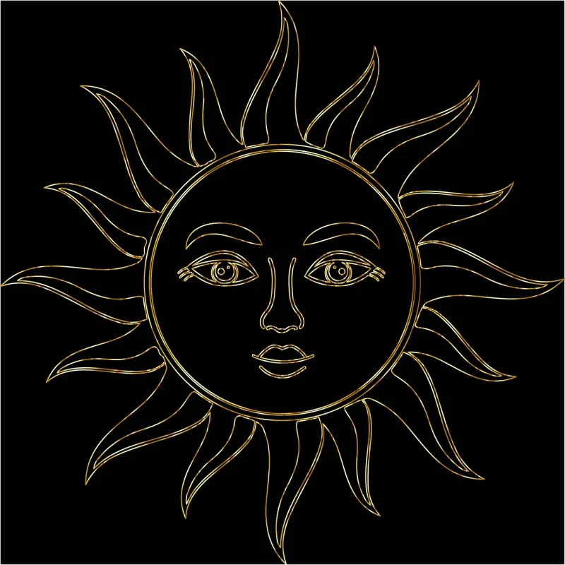 Sun Face Anthropomorphic Stickdatei – Natur