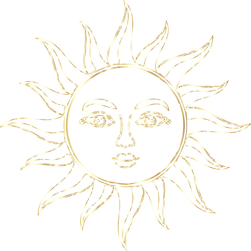 Sun Face Anthropomorphic Stickdatei – Natur
