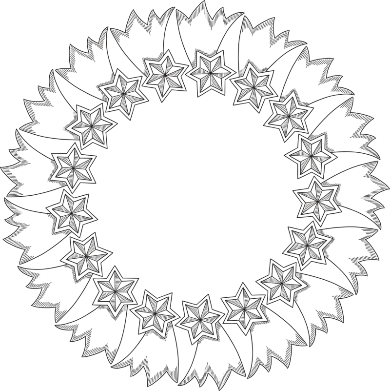 Star Medal Frame Stickdatei – Weihnachten