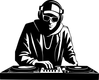 Dj Turntable Logo Stickdatei