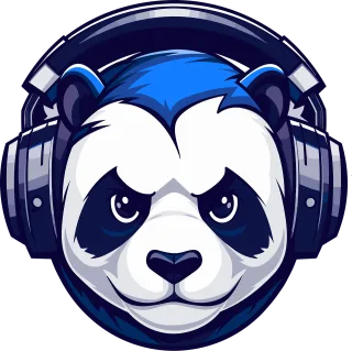 Panda Blue Headphones Stickdatei – Musik