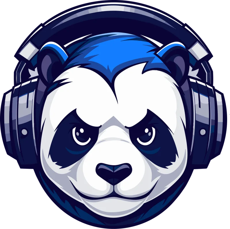 Panda Blue Headphones Stickdatei – Musik