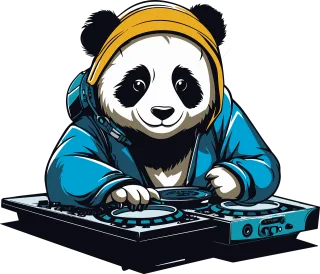 Ai generated Panda Dj Stickdatei
