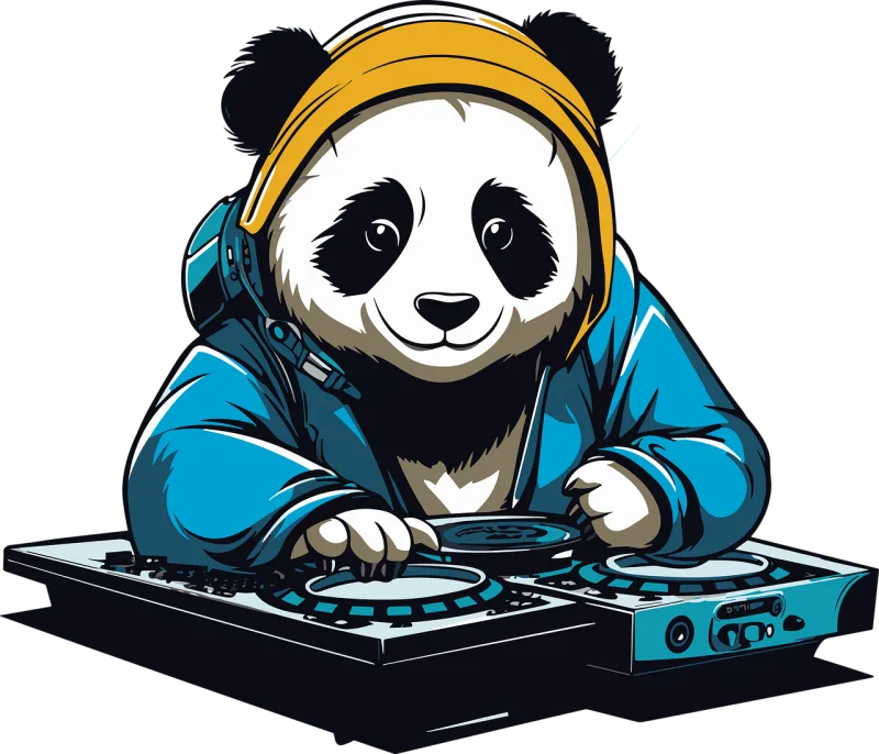 Ai generated Panda Dj Stickdatei – Musik