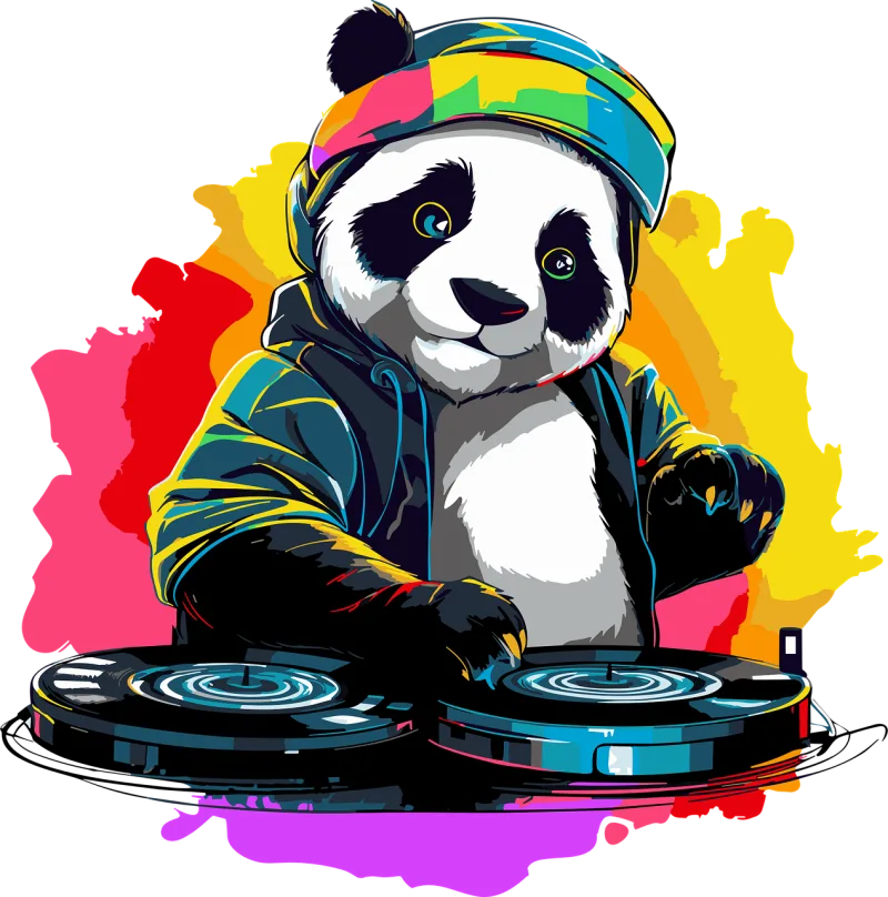 Ai generated Panda Dj Stickdatei – Musik
