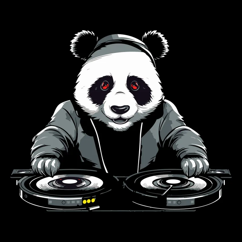 Ai generated Panda Dj Stickdatei – Musik