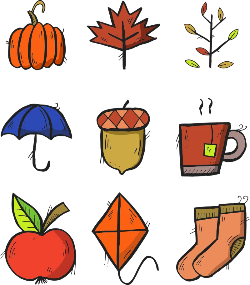 Autumn Nature Forest Stickdatei – Essen & Trinken