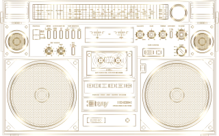 Boombox Radio cassette Music Stickdatei – Musik