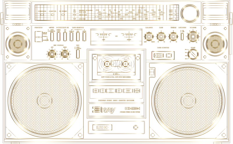 Boombox Radio cassette Music Stickdatei – Musik