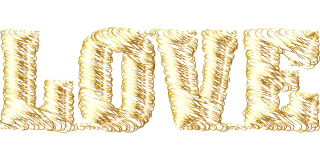 Love Typography Script Stickdatei