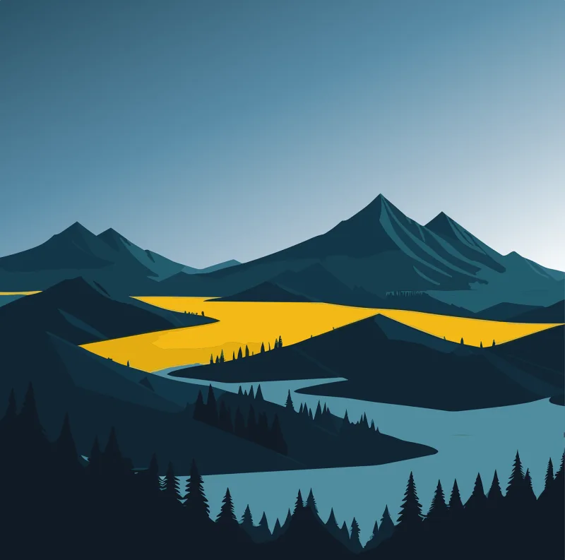 River Forest Mountain Stickdatei – Natur