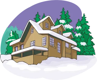 House Winter Snow Stickdatei