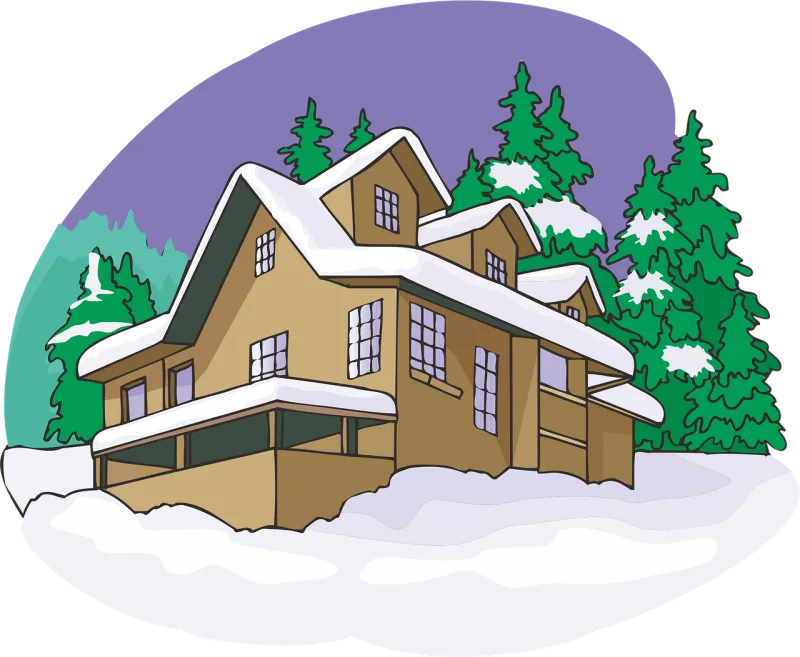 House Winter Snow Stickdatei – Weihnachten