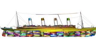 Ship Titanic Colorful Stickdatei