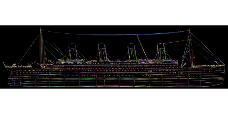 Ship Titanic Colorful Stickdatei – Fahrzeuge