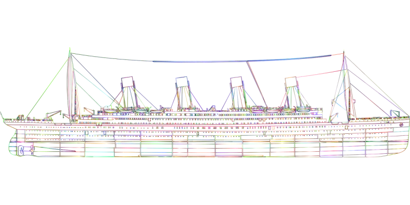 Ship Titanic Line art Stickdatei – Fahrzeuge