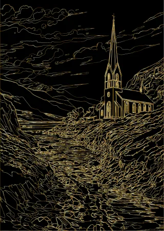 Church Surreal Psychedelic Stickdatei