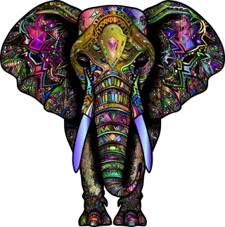 Elephant Pachyderm Decorative Stickdatei