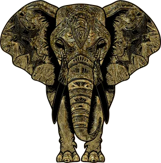 Elephant Pachyderm Decorative Stickdatei