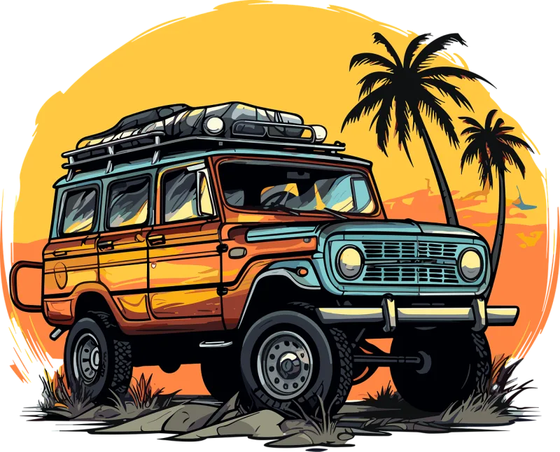 Jeep Car Adventure Stickdatei – Natur