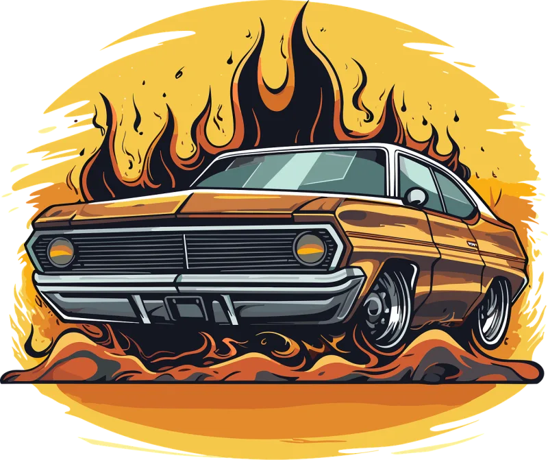 Fire Car Vintage Stickdatei – Fahrzeuge