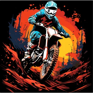 Ai generated Motorcycle Bike Stickdatei