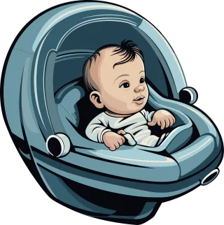 Ai generated Baby Seat Stickdatei – Fahrzeuge