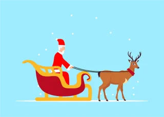 Christmas Sleigh Reindeer Stickdatei