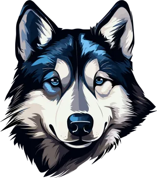 Siberian husky Dog Art Stickdatei
