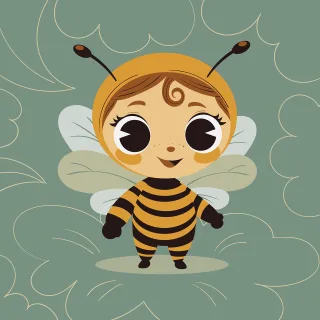Child Costume Bee Stickdatei