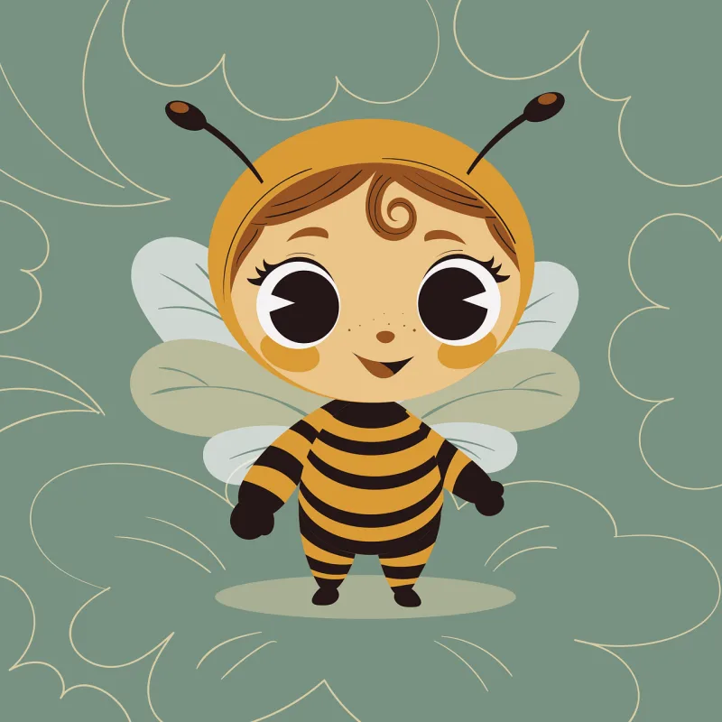 Child Costume Bee Stickdatei – Tiere