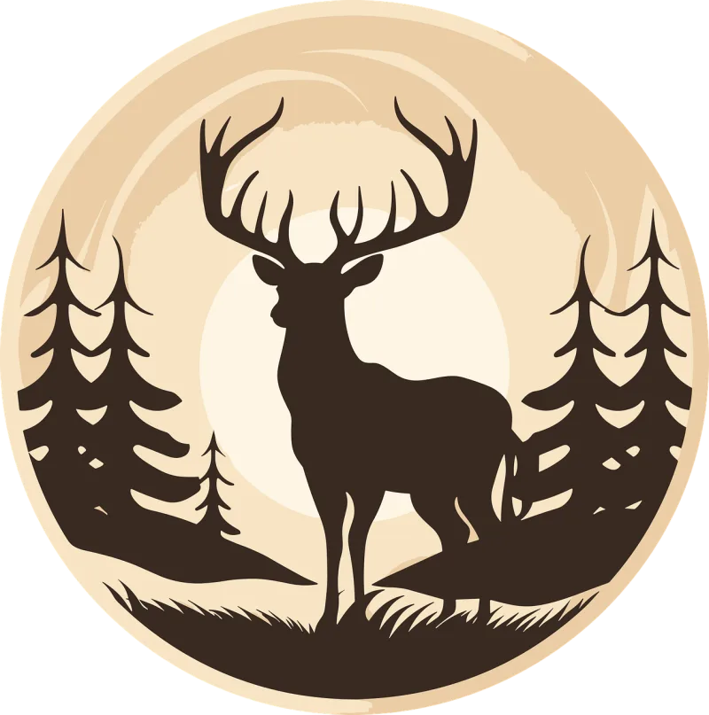 Deer Logo Wildlife Stickdatei – Tiere
