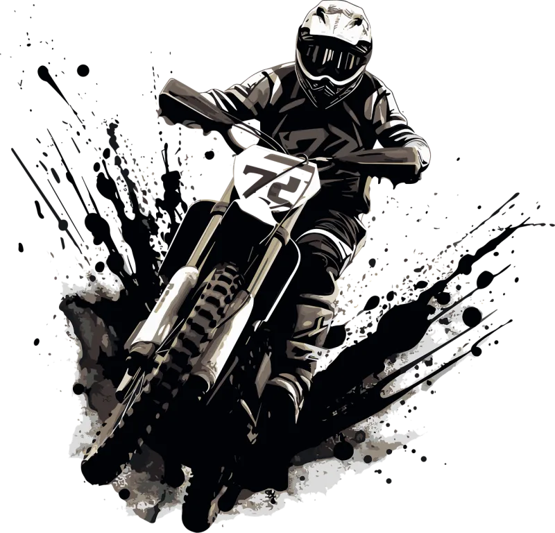 Ai generated Motocross Biker Stickdatei – Fahrzeuge