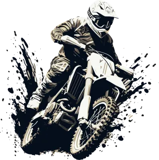 Ai generated Motocross Biker Stickdatei