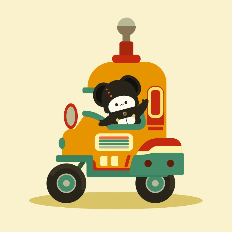 Car Bear Little bear Stickdatei – Tiere
