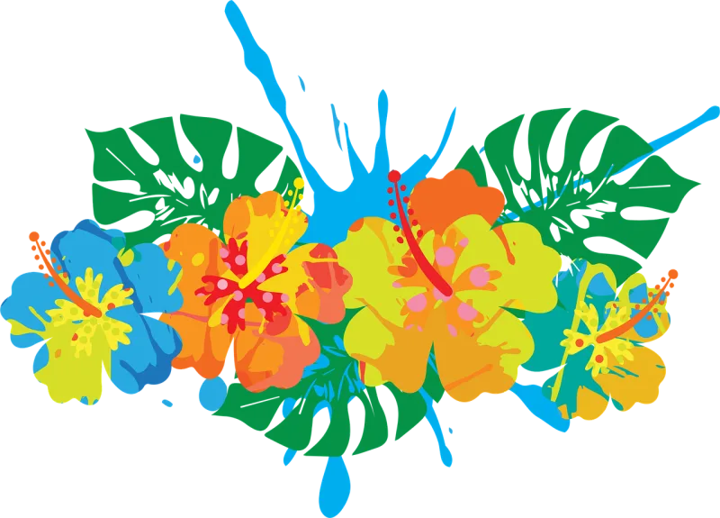 Tropical Hibiscus Flower Stickdatei – Blumen