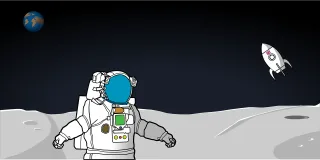Moon Astronaut Planet Stickdatei