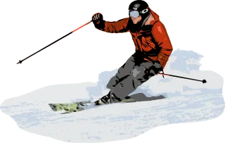 Skier Mountain To snow Stickdatei