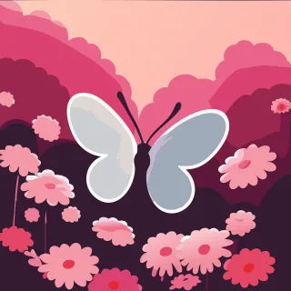Butterfly Flowers Pink butterfly Stickdatei