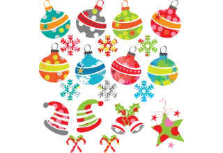 Christmas ornaments Christmas decorations Xmas Stickdatei