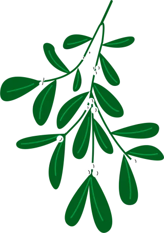 Mistletoe Leaves Christmas Stickdatei