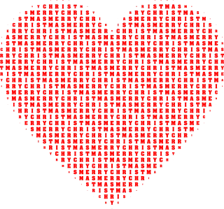 Merry christmas Heart Typography Stickdatei